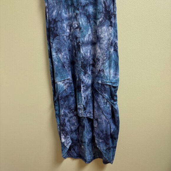 For Cynthia Womens Midi Linen Dress Size S Lagenlook Asymmetrical Cowl High Low - Picture 3 of 10